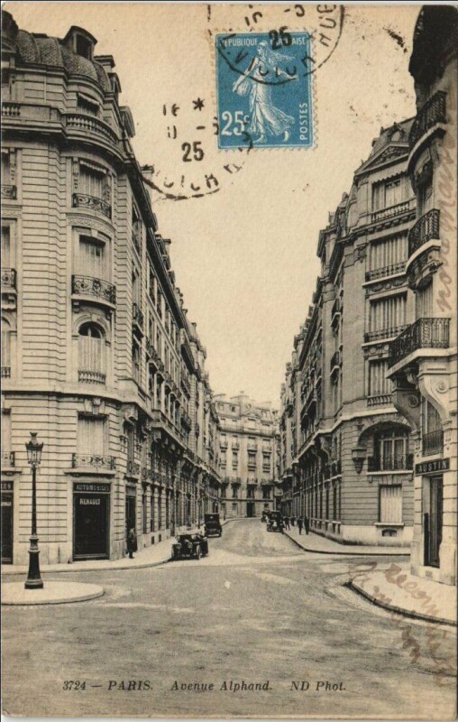 Carte postale ancienne Avenue Alphand à Paris 16e