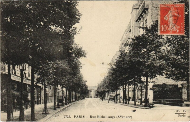 Carte postale ancienne Rue Michel-Ange à Paris 16e