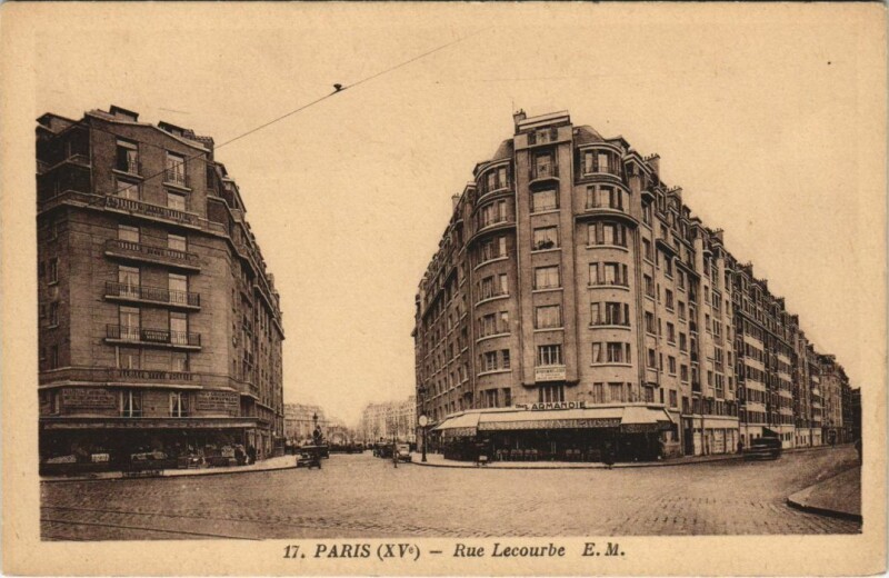 Carte postale ancienne Rue Lecourbe à Paris 15e