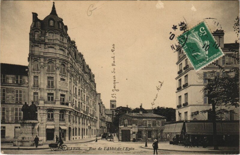 Carte postale ancienne Paris 5e Rue de l'Abbée de l'Epée à Paris 5e