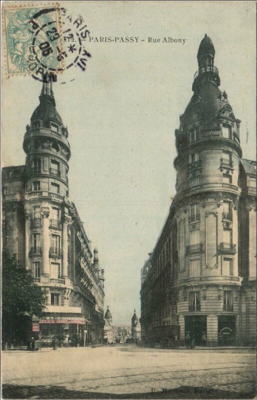 Carte postale ancienne Passy - Rue Albony à Paris 16e
