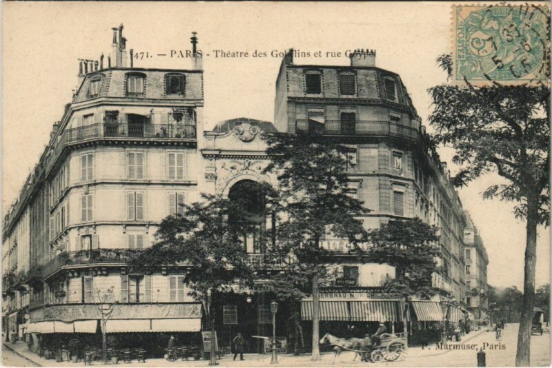 Carte postale ancienne Paris 13e Rue Coypel Théatre des Gobelins à Paris 13e