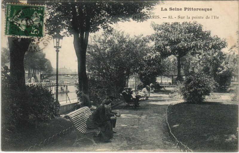 Carte postale ancienne Paris 4e Pointe de l'ile au pont neuf à Paris 4e