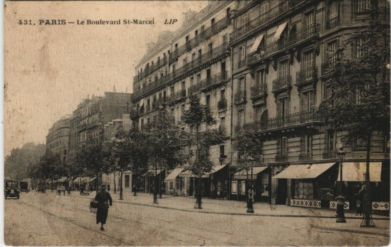Carte postale ancienne Paris 13e Boulevard Saint-Marcel à Paris 13e