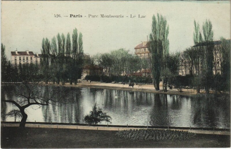 Carte postale ancienne Parc Montsouris - Le Lac à Paris 14e
