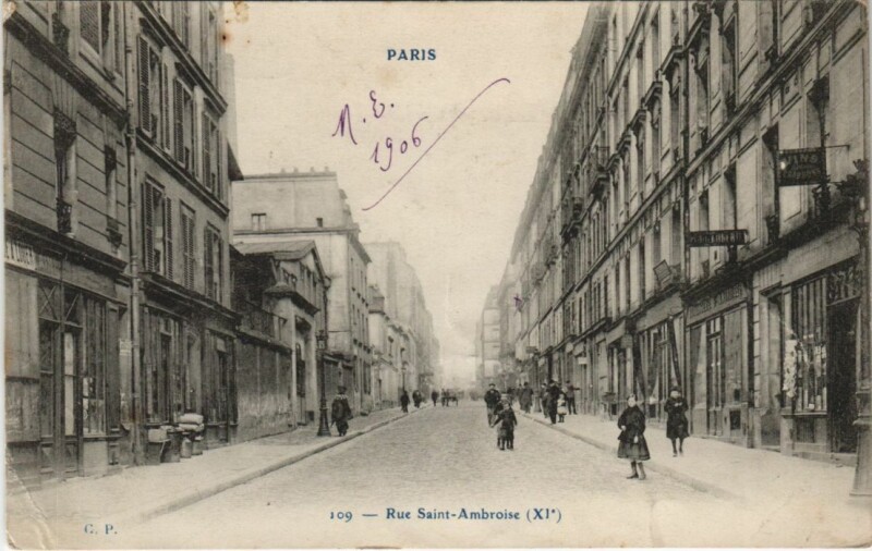 Carte postale ancienne Paris 11e Rue Saint-Ambroise à Paris 11e