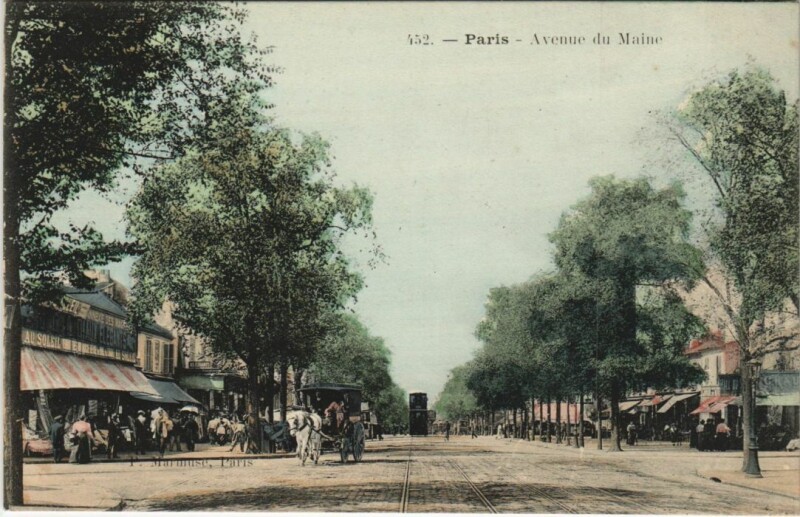 Carte postale ancienne Avenue du Maine à Paris 14e