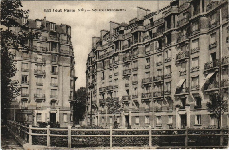 Carte postale ancienne Square Desnouettes à Paris 15e