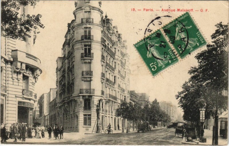Carte postale ancienne Avenue Malakoff à Paris 16e