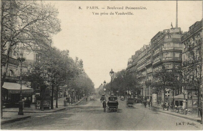 Carte postale ancienne Paris 2e Boulevard Poissonniere à Paris 2e