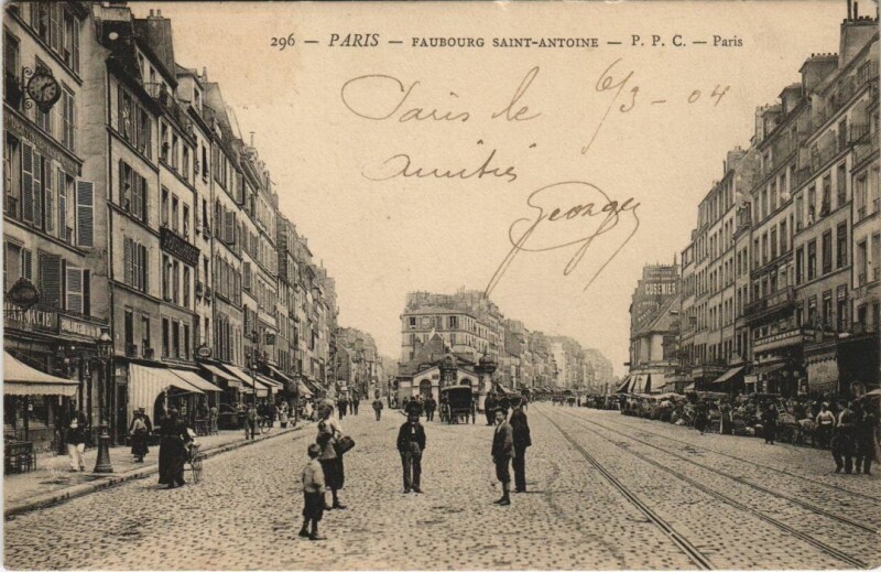Carte postale ancienne Paris 11e Faub Saint-Antoine à Paris 11e