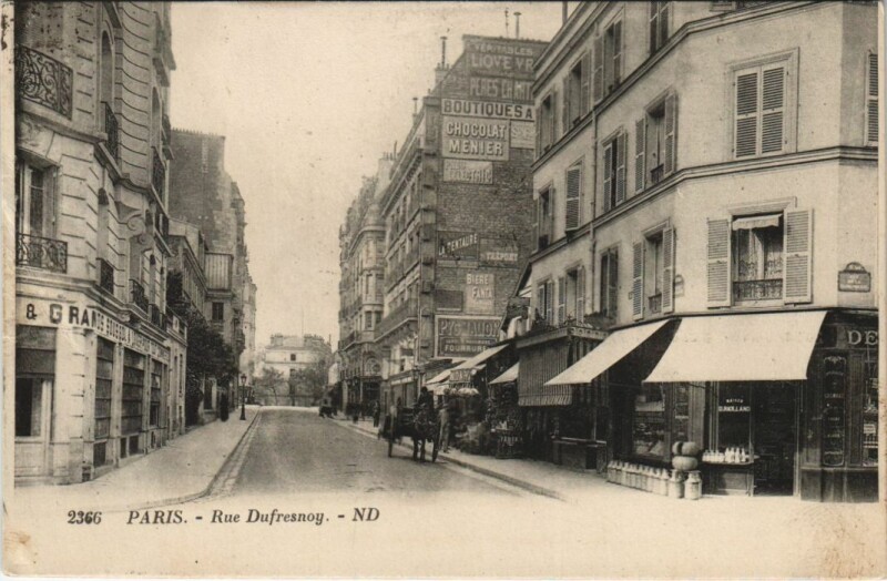 Carte postale ancienne Rue Dufresnoy à Paris 16e