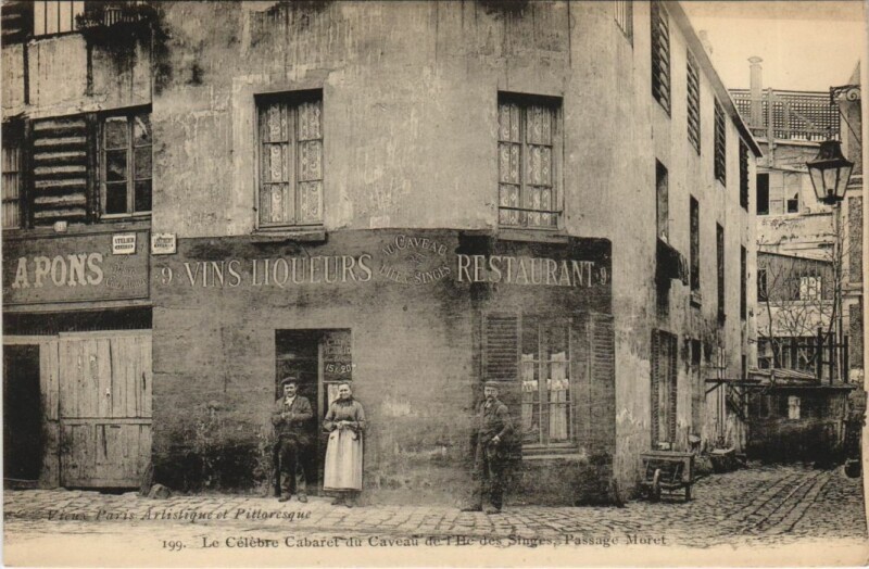 Carte postale ancienne Paris 13e Passage Moret Ile des Singes à Paris 13e