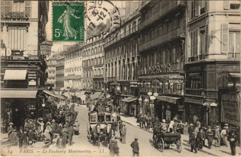 Carte postale ancienne Paris 9e - Le Faubourg-Montmartre à Paris 9e