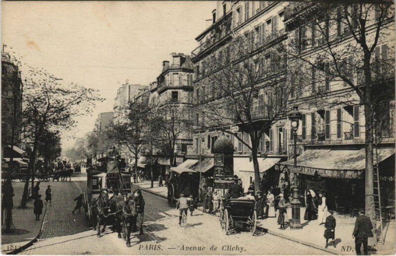Carte postale ancienne Avenue de Clichy à Paris 17e