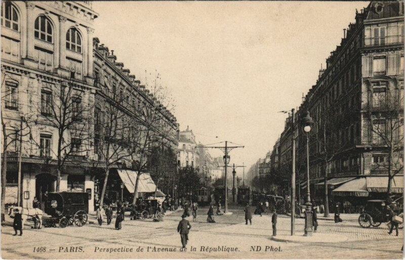Carte postale ancienne Paris 11e Avenue de la République à Paris 11e