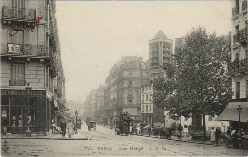 Carte postale ancienne Paris 5e Rue Monge à Paris 5e