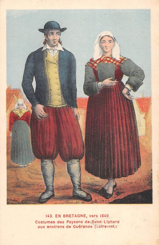 Carte postale ancienne Costume Des Paysans De Saint Lyphard à Saint-Lyphard