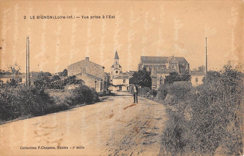 Carte postale ancienne Le Bignon - Vue Prise A L'Est au Bignon