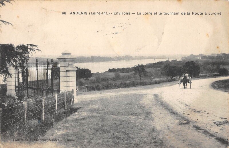 Carte postale ancienne La Loire et le tournant de la Route à Juigné à Vair-sur-Loire