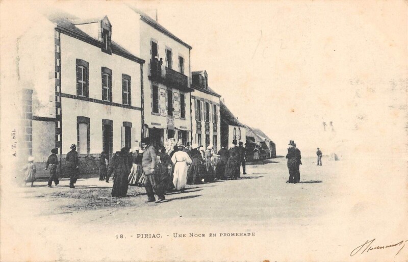 Carte postale ancienne Piriac - Une Noce En Promenade
