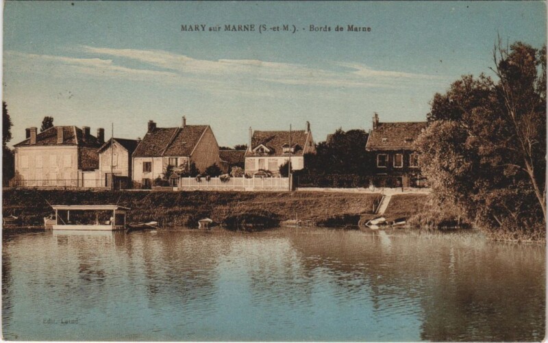 Carte postale ancienne Mary-sur-Marne Bords de Marne à Mary-sur-Marne