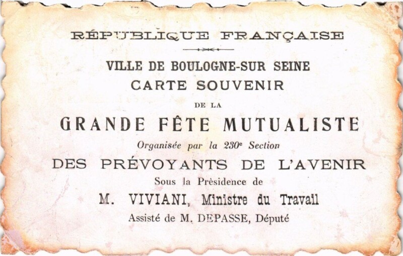 Carte postale ancienne Ville de Boulogne-sur Seine - Carte Souvenir de la