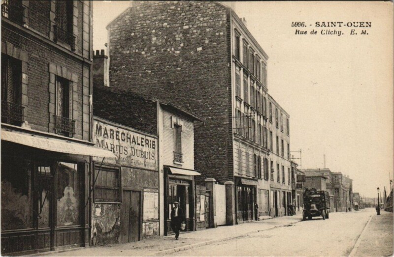 Carte postale ancienne Saint-Ouen - Rue de Clichy