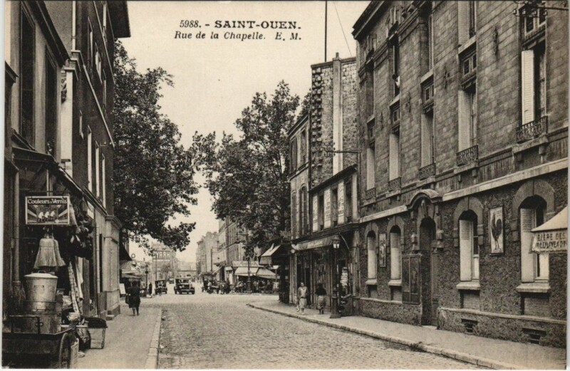 Carte postale ancienne Rue de la Chapelle à Saint-Ouen-sur-Seine