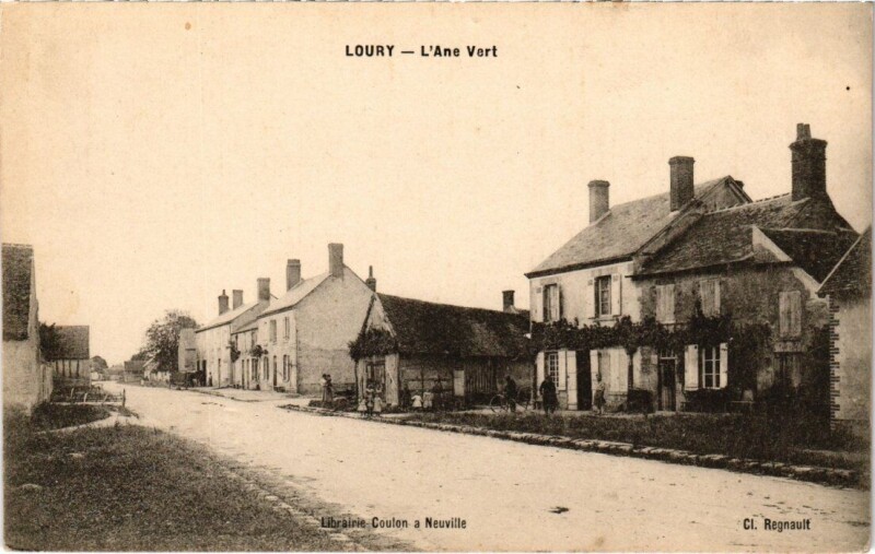 Carte postale ancienne Loury - L'Ane Vert à Loury