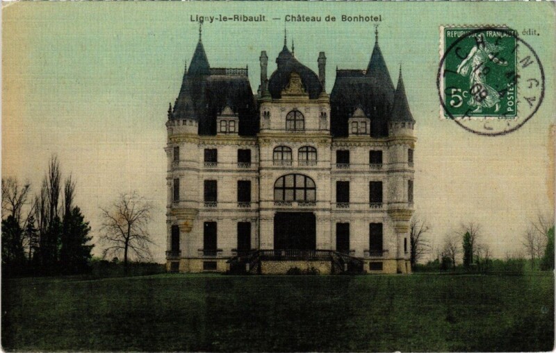 Carte postale ancienne Ligny-le-Ribault - Chateau de Bonhotel à Ligny-le-Ribault
