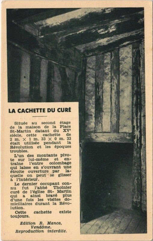 Carte postale ancienne Vendome - La Cachette du Cure à Vendôme