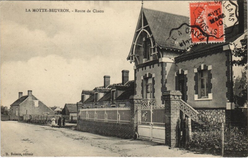 Carte postale ancienne La Motte Beuvron-Route de Chaon à Chaon