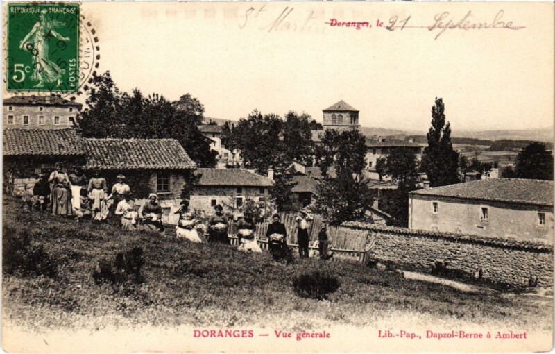 Carte postale ancienne Dornages - Vue générale