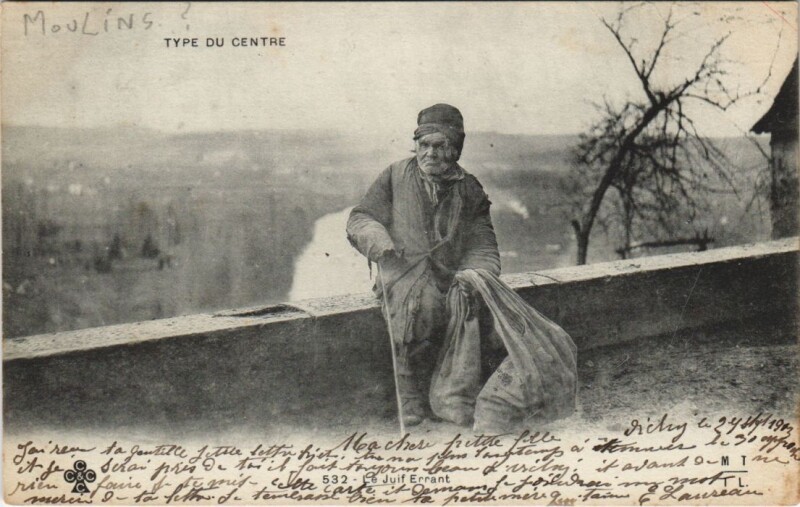 Carte postale ancienne Types du Centre - Le Juif Eraant