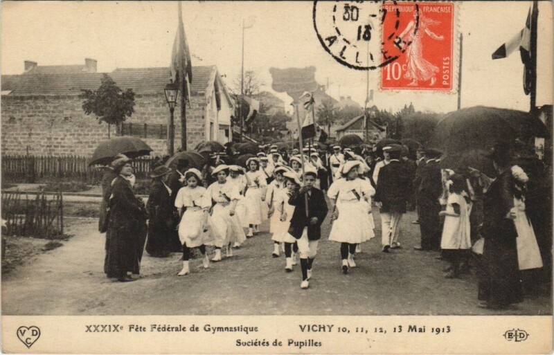 Carte postale ancienne Fete Fed. De Gymn. Vichy - Société des Pupilles à Vichy