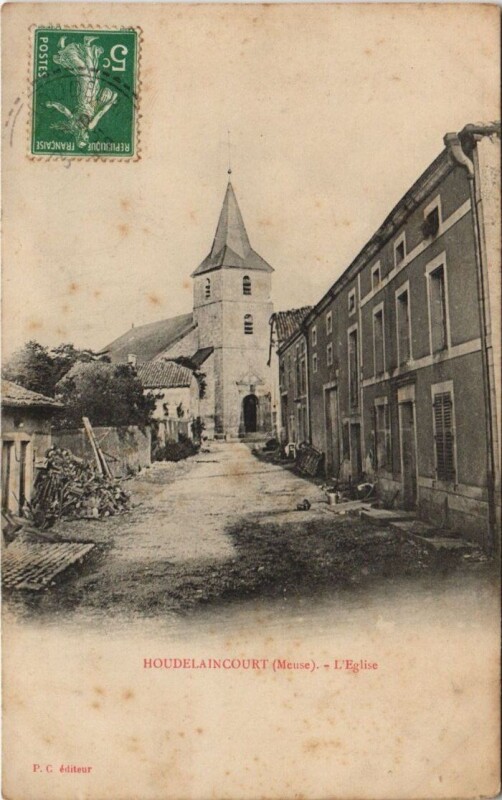 Carte postale ancienne Houdelaincourt - L'Eglise à Houdelaincourt