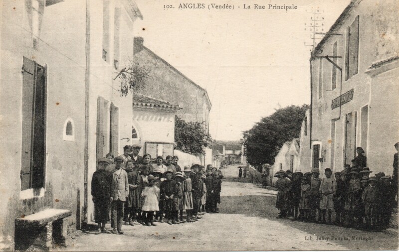 Carte postale ancienne La Rue Principale à Angles