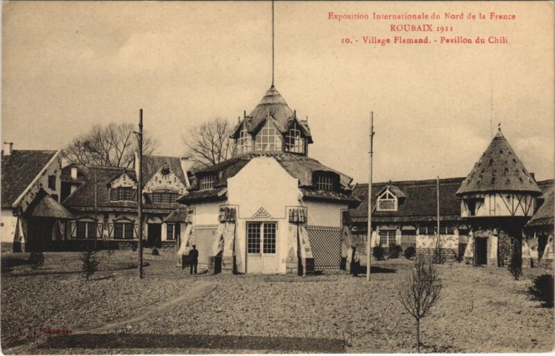 Carte postale ancienne Roubaix - Village Flamand - Pavillon du Chili à Roubaix