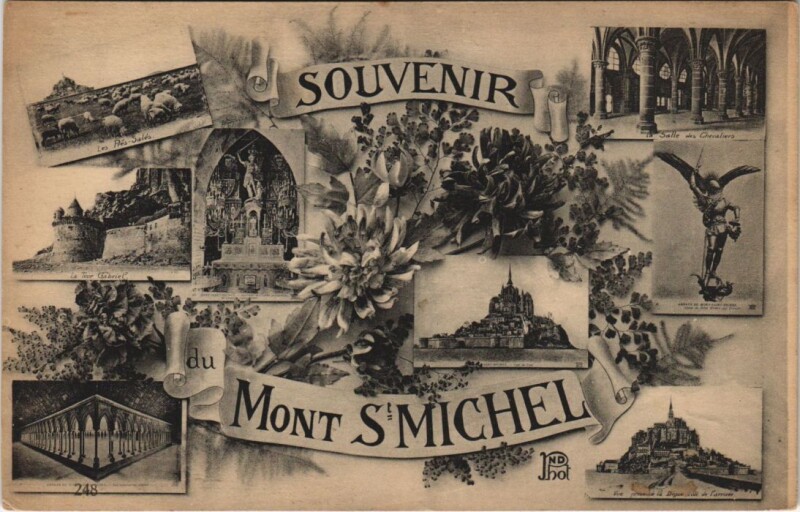 Carte postale ancienne Souvenir du Mont-Saint-Michel