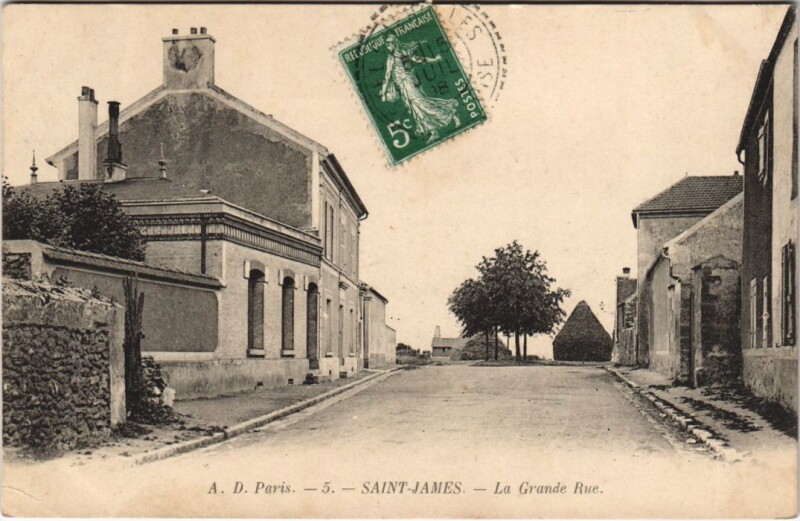 Carte postale ancienne Saint-James-La Grande Rue à Saint-James