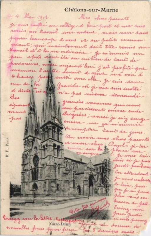 Carte postale ancienne Chalons-sur-Marne Notre Dame
