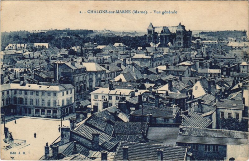 Carte postale ancienne Chalons-sur-Marne - Vue générale