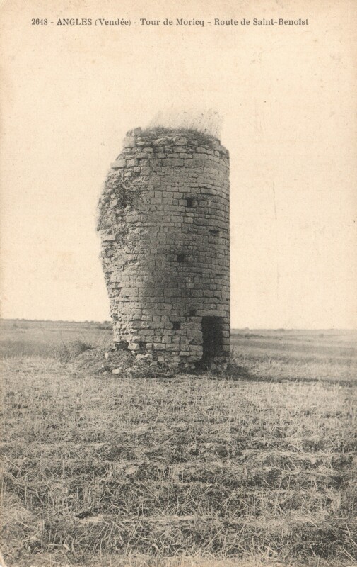 Carte postale ancienne Tour de Moricq - Route de Saint-Benoist à Angles