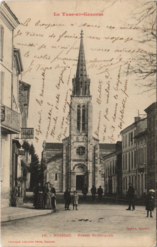 Carte postale ancienne Moissac Eglise Saint-Jacques France à Moissac