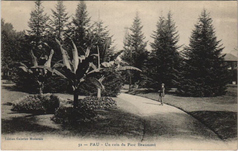 Carte postale ancienne Pau - Un coin du Parc Beaumont à Pau