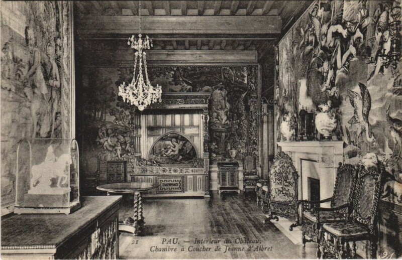 Carte postale ancienne Pau - Interieur du Chateau à Pau