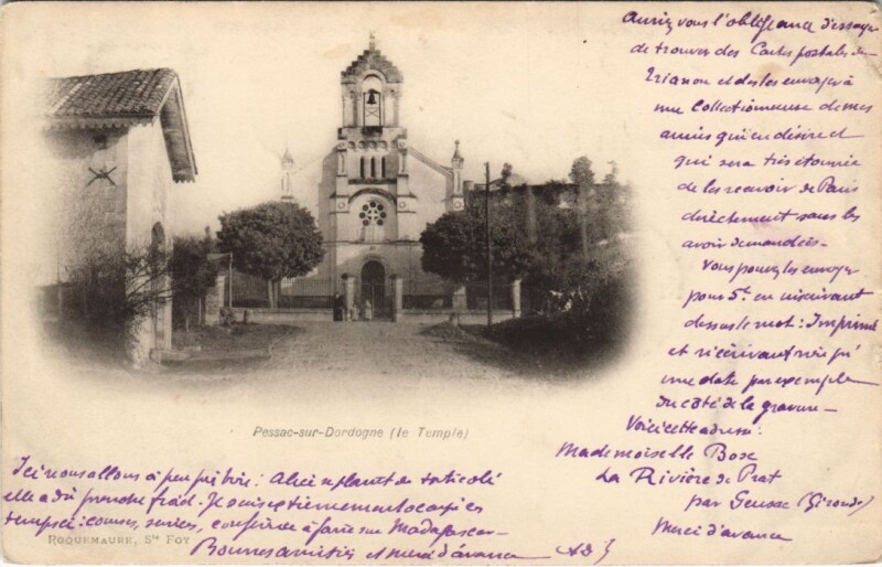 Carte postale ancienne Passac sur Dordogne le Temple au Temple