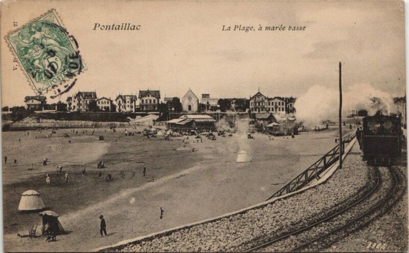 Carte postale ancienne Pontaillac-La Plage a marée basse