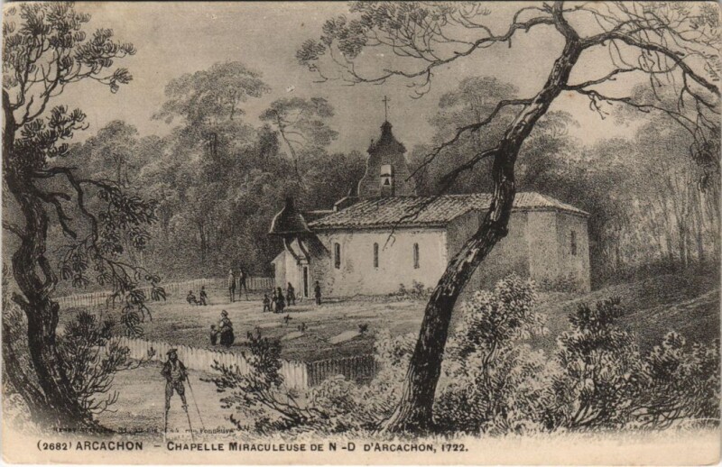 Carte postale ancienne Arcachon-Chapelle Miraculeuse de Notre Dame d'Arcachon à Arcachon
